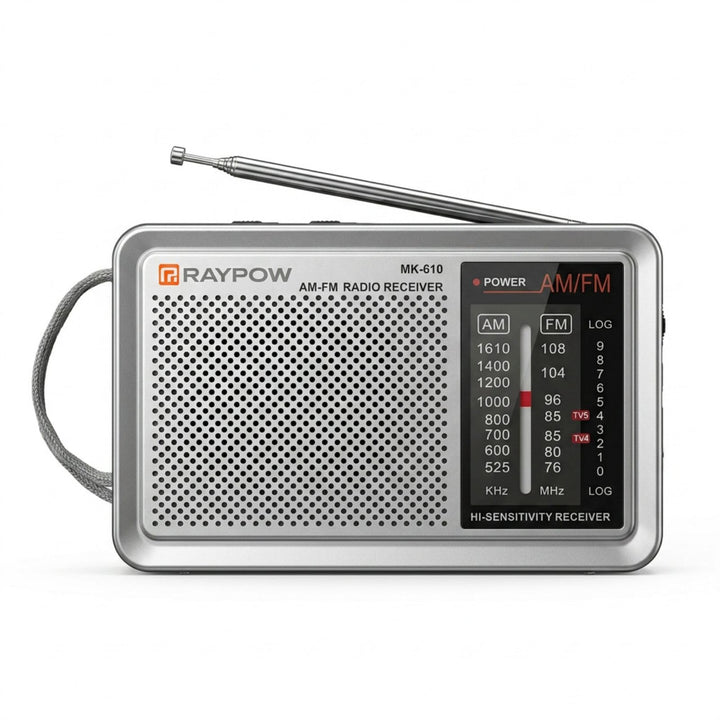 Tragbares Radio, 2-Band-Radio, FM-Transistorradio, tragbare Tasche, funktioniert mit 2 Batterien LR2