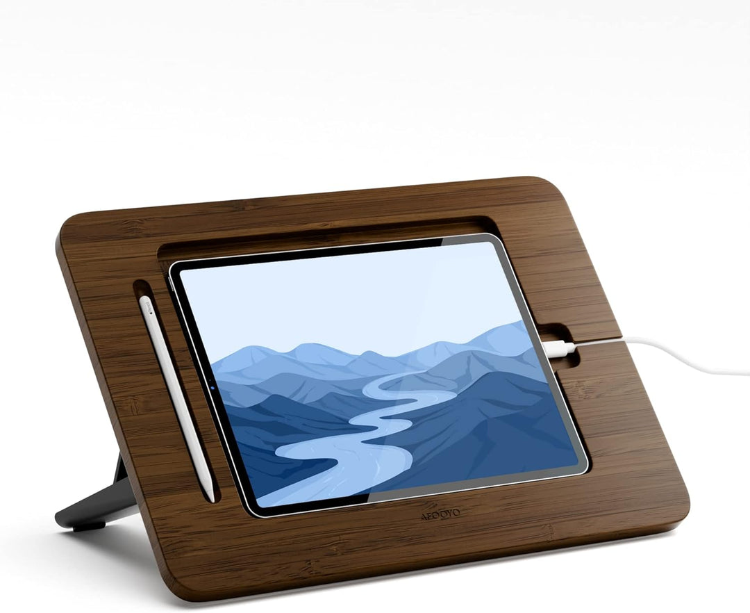 AFOOYO Bambus-Tablet-Zeichenständer, tragbar und verstellbar, 5 Winkel, für Laptop, iPad Pro 12,9/13
