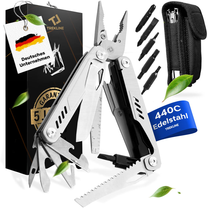 TREKLINE Premium Multitool Werkzeug [rostfreier Edelstahl] Survival Multifunktionsmesser perfektes C