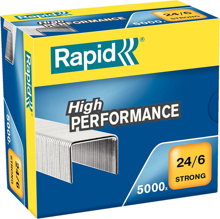 Rapid 10510601 Heftzange K1 (Metall, Heftleistung 50 Blatt, Heftklammerntyp 24) chrom &amp; Heftklammern