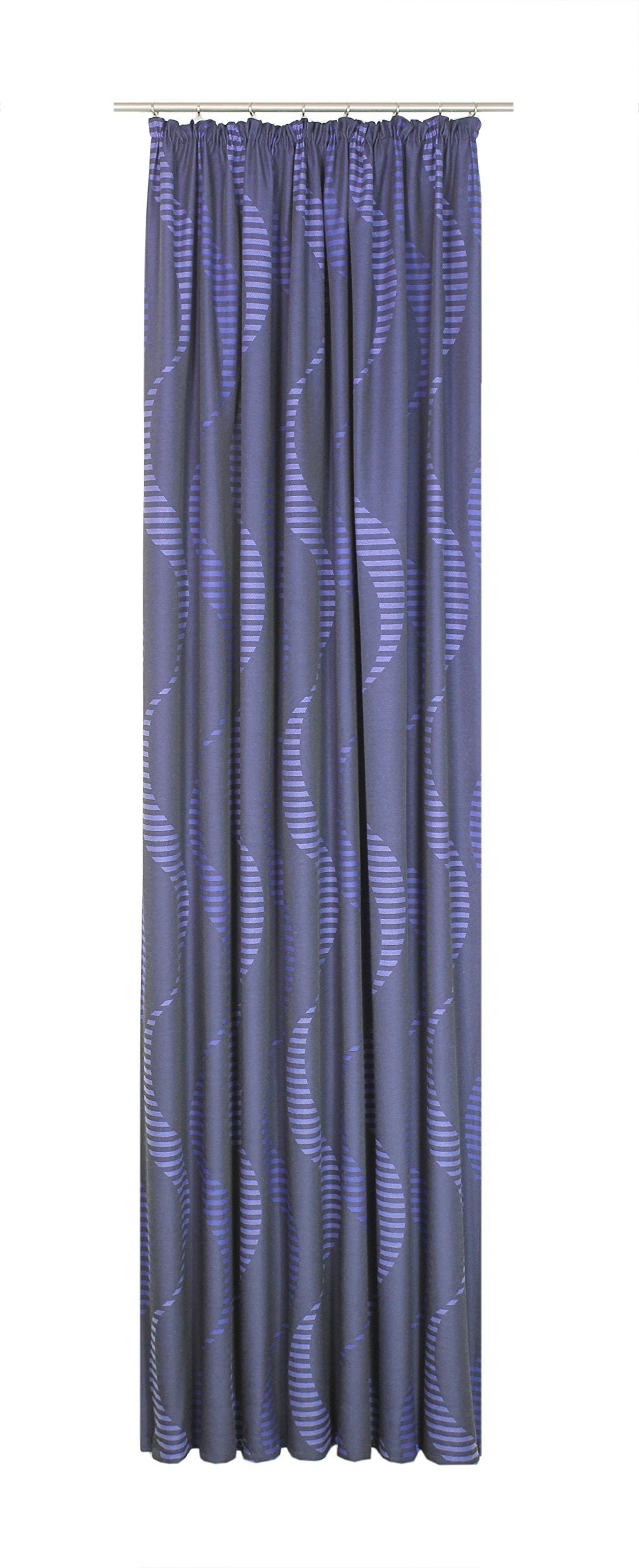 Wirth Fertigschal Lupara mit Kräuselband, Polyester, Blau, 245 x 132 cm Blau 245 x 132 cm, Blau 245