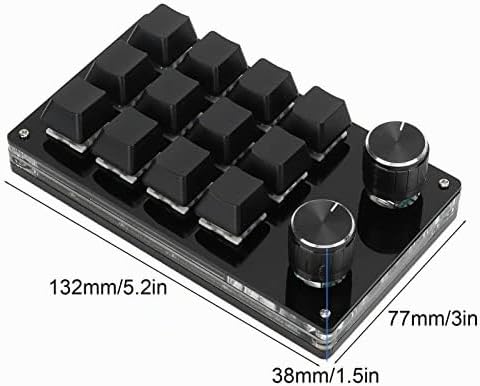 Mechanische Einhand Gaming Tastatur, 12 Tasten Multifunktions Einhand Makro Tastatur, Tragbare DIY P