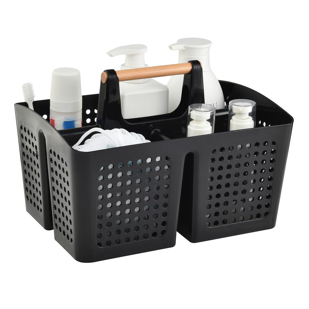 VITEVER Portable Dusche Caddy Korb mit Fächern, Kunststoff geteilt Reinigung Caddy Organizer Storage