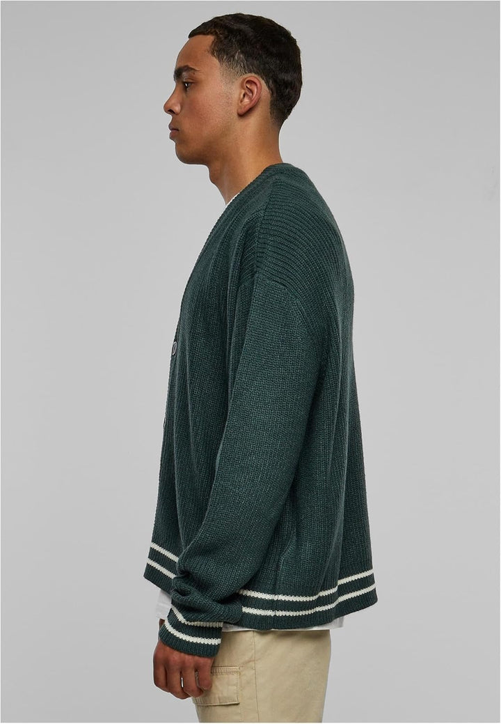 Urban Classics Sporty Boxy Cardigan, modische Herren Strickjacke in Oversize Fit Passform, erhältlic