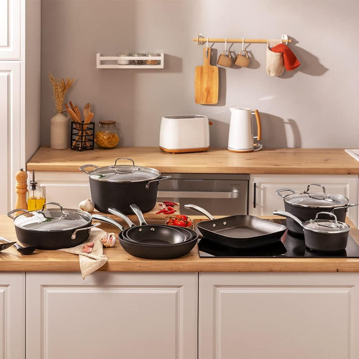 Cecotec Sartenset Polka Fantasy 20-24 Bucket Silver, Durchmesser 20-24 cm, Geschmiedetes Aluminium,