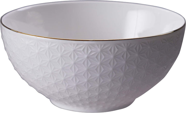 TOKYO design studio Nippon White 4-er Schalen-Set weiss, mit Gold-Rand, Ø 15 cm, 7 cm hoch, ca. 600