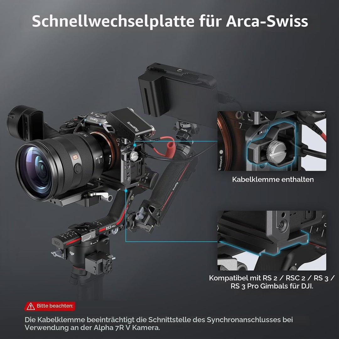 SMALLRIG Cage Kit mit Kabelklemme für Sony Alpha 7R V/Alpha 7 IV/Alpha 7S III, Kamerakäfig mit Mehre