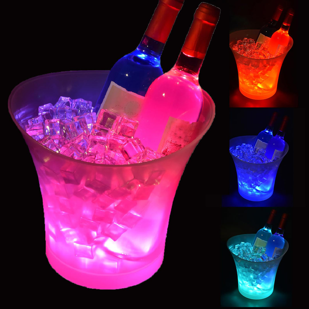 Tiandirenhe Neu Led Eiskübel,sektkühler Led,5L Led Eiseimer,Farbe Kann Eingestellt Werden, Bunter Fa