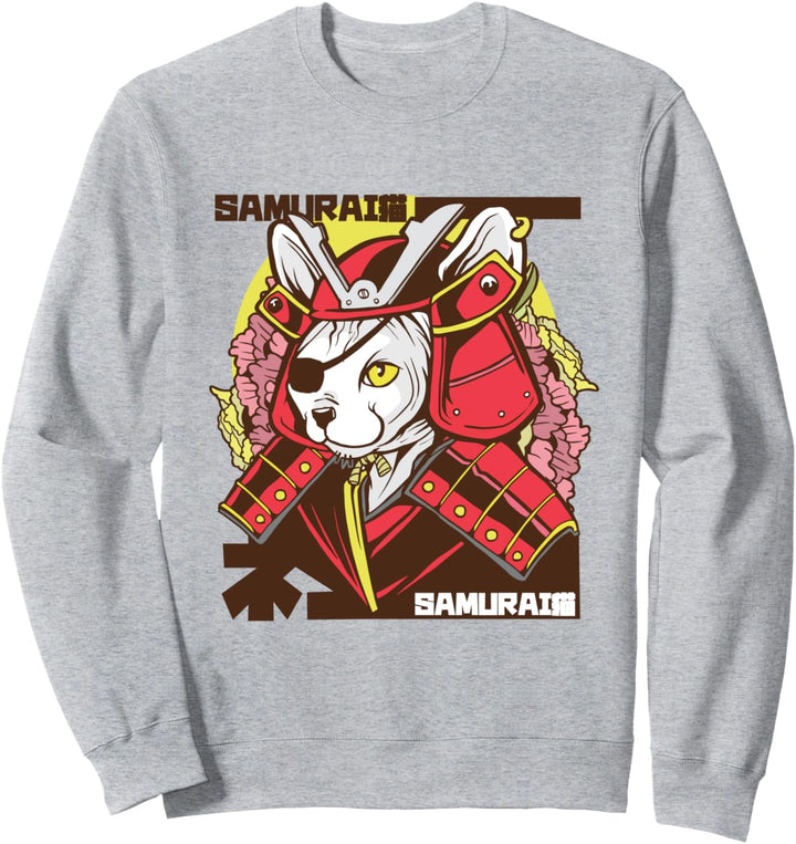 Katze Samurai im traditionellen japanischen Outfit l Lustige Sweatshirt