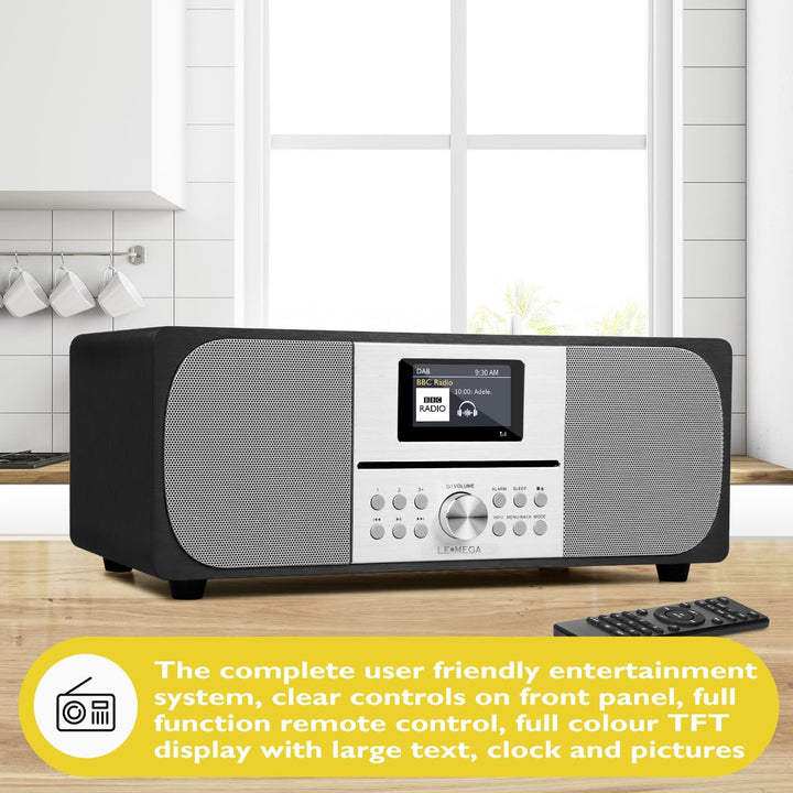Stereo Digitalradio CD-Player | HiFi-System | DAB+, USB MP3, Bluetooth5.3, UKW | Leistungsstarkes St