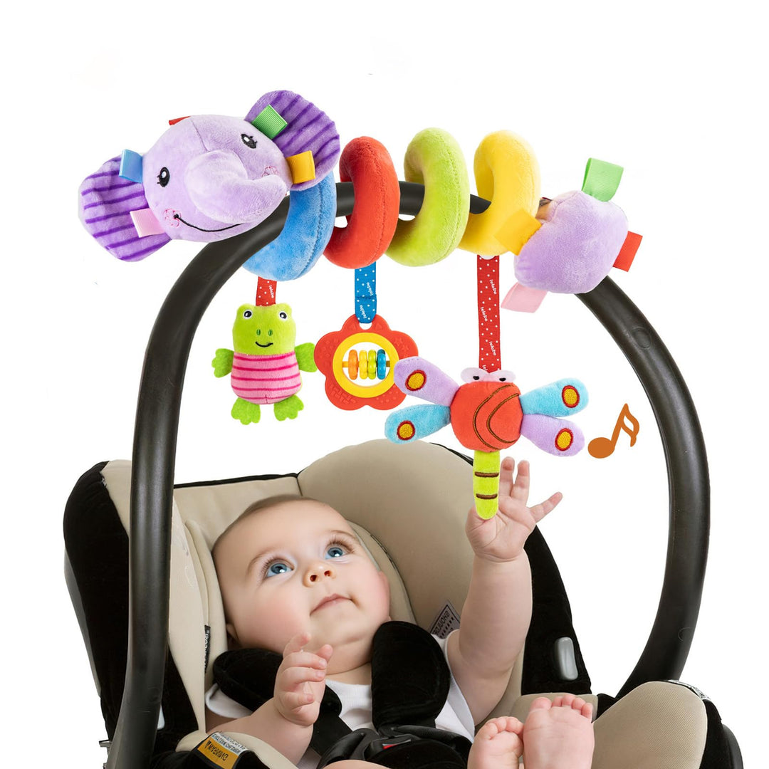 Kinderwagen Spielzeug, Baby Activity Spirale Spielzeug mit Rassel, Hängendes Spiral Plüsch Spielzeug