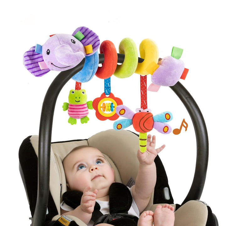 Kinderwagen Spielzeug, Baby Activity Spirale Spielzeug mit Rassel, Hängendes Spiral Plüsch Spielzeug