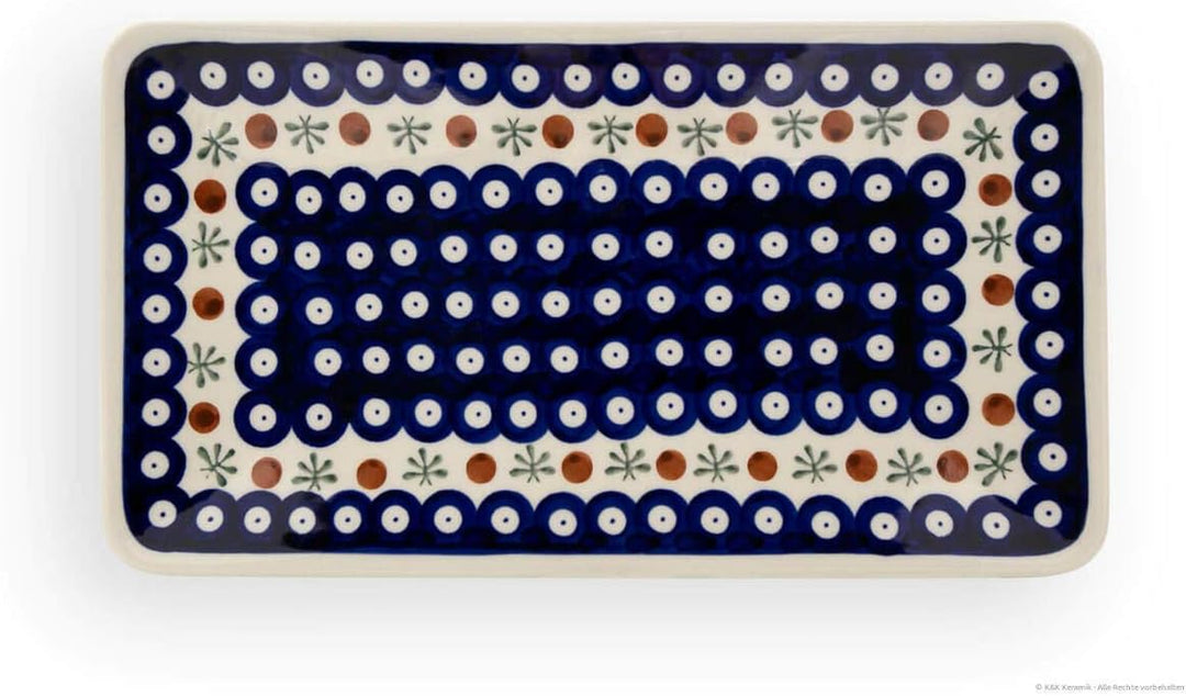 Bunzlauer Keramik Sushi-Teller gross 29,8x16,1x2,8 cm, Dekor 41