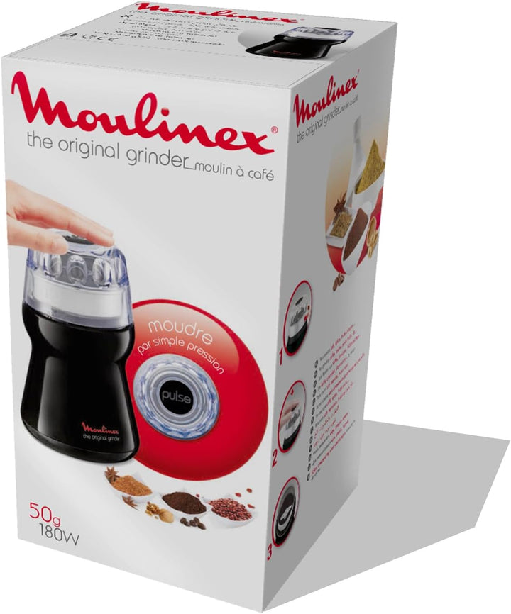 Moulinex ar110830 Universalmühle, für Kaffee/Gewürze/Nüsse, Schwarz, für alle Arten von