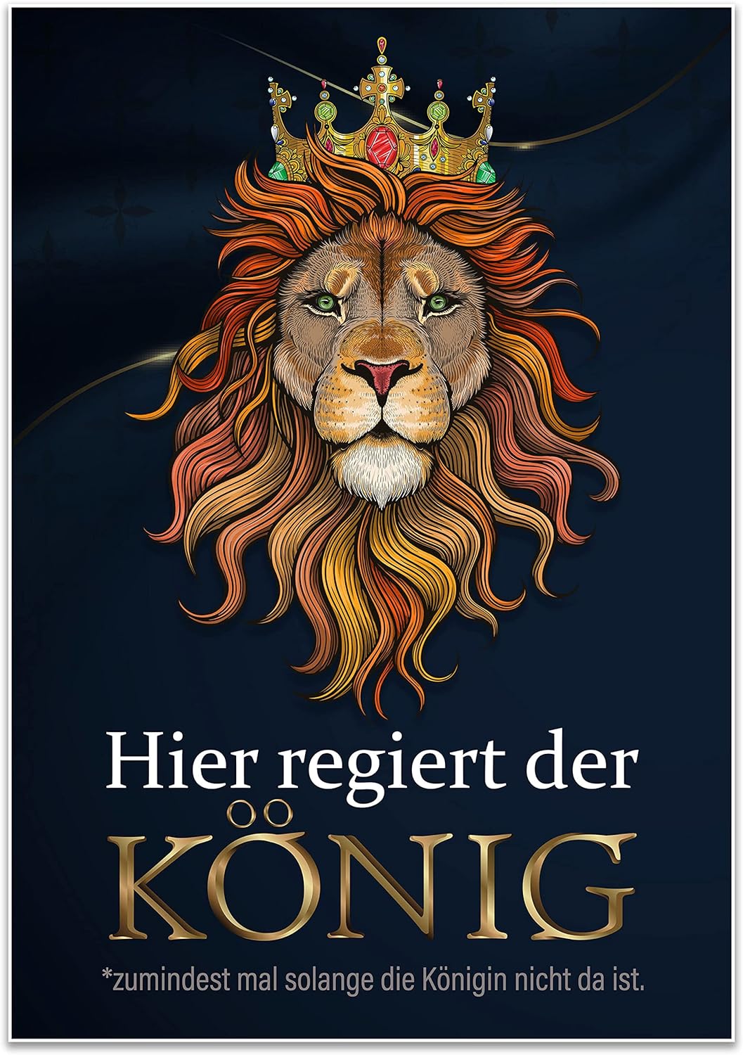 wandmotiv24 Poster als Wanddeko, Grösse 100x70cm, Hier regiert der König, Löwe, Königin, Afrika, Tie