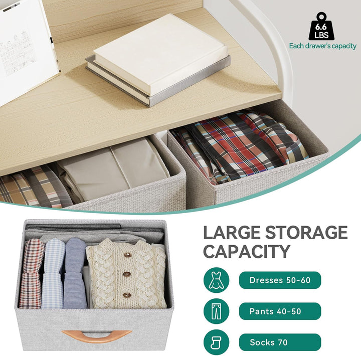 YITAHOME Kommode mit Schubladen, Schrank mit 7 Schubladen aus Stoff, Aufbewahrungskommode Industrial