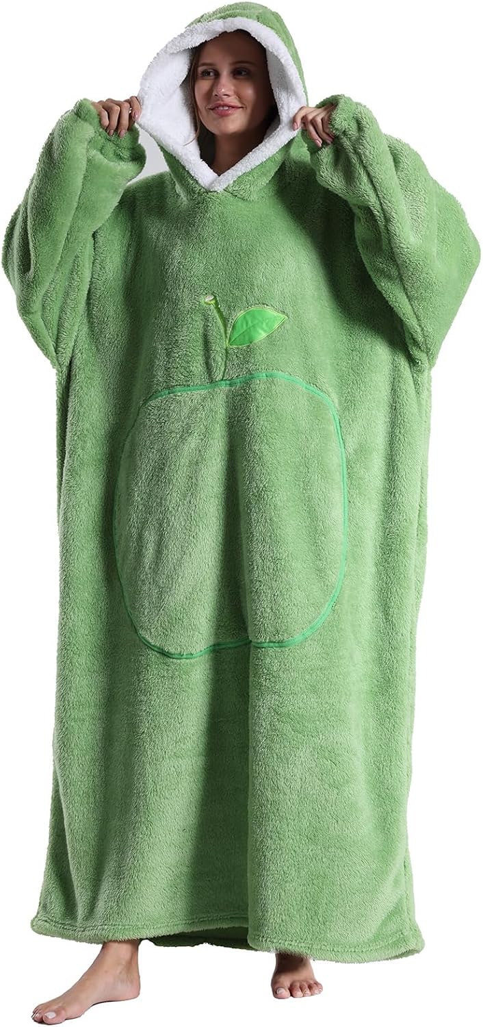 Verlängert Übergrosse Hoodie Decke,Decken Hoodie Damen mit Tasche und Kapuze,Superweiche und Warme K