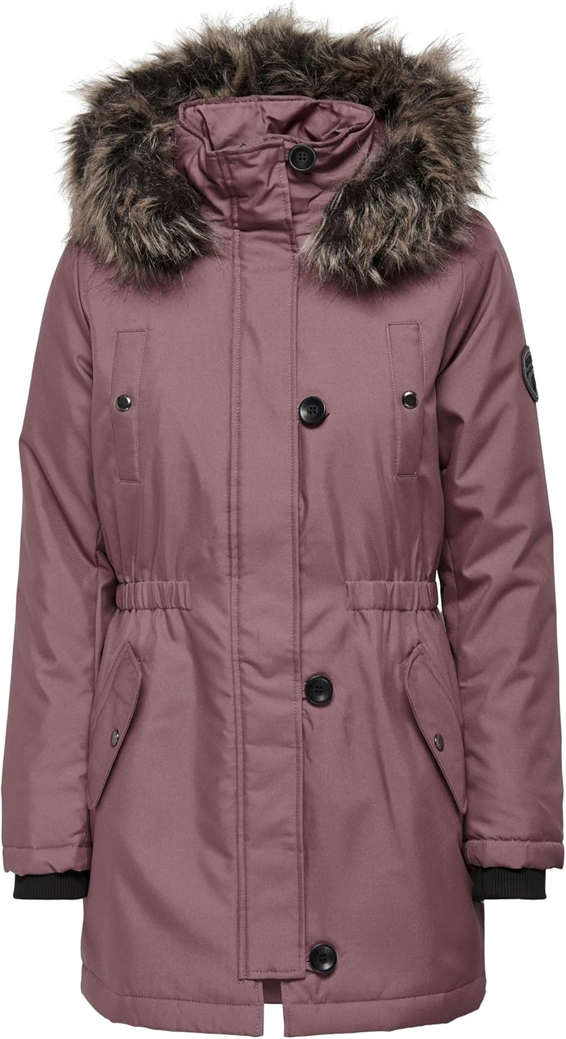 ONLY Damen ONLIRIS FUR Winter Parka CC OTW 15213755 XS Rose Brown, XS Rose Brown