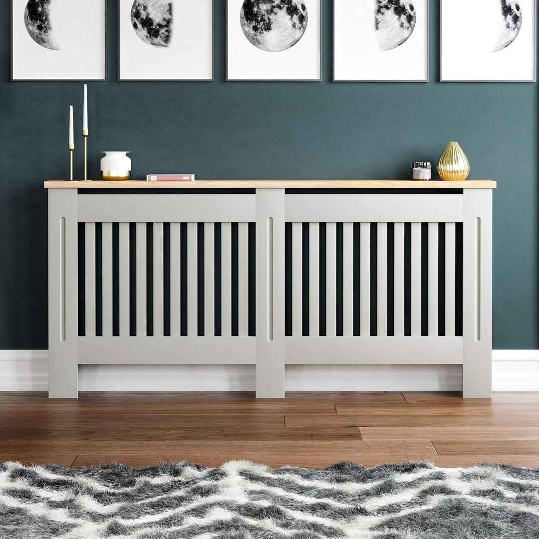 Vida Designs Arlington Heizkörperabdeckung Olive Grey - Extra Gross - Modern Shaker Style Vertical S