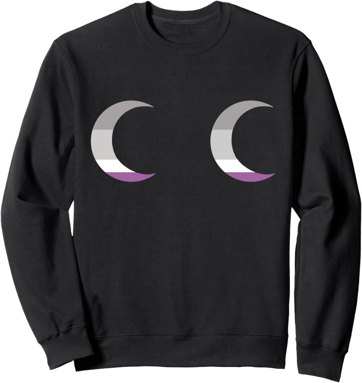 Asexual Moon Boobs LGBTQ Aesthetic Ace Pride Flag Space Sweatshirt