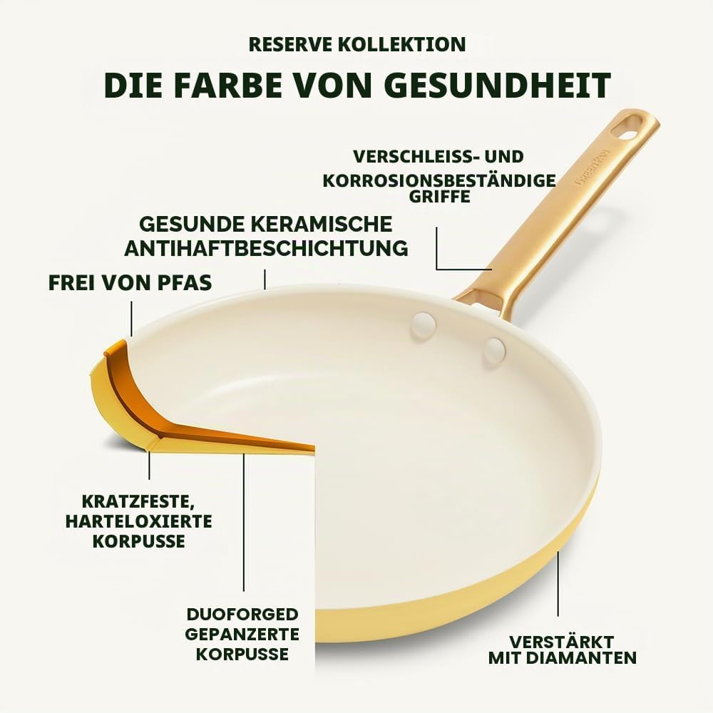 GreenPan Reserve Harteloxiertes Gesundes Keramische Antihaft-Kochgeschirr Set,10 Teile,Inklusive Bra