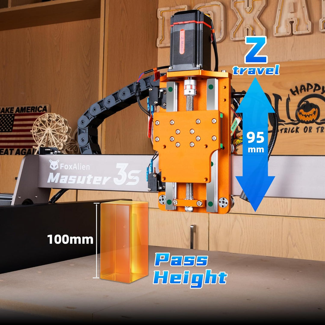 FoxAlien CNC Fräsmaschine Masuter 3S mit NEMA 23 Closed-Loop Schrittmotor, 400W Spindel 3 Achsen Gra