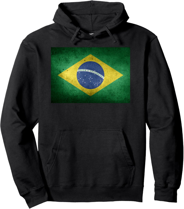 Vintage Brasilien Flagge Stilvolles Design Pullover Hoodie