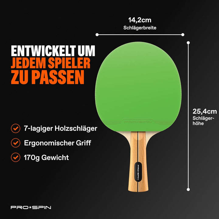 PRO-SPIN Tischtennisschläger – Hochleistungs-Tischtennis Set | Premium Tischtennisschlaeger, 3-Stern
