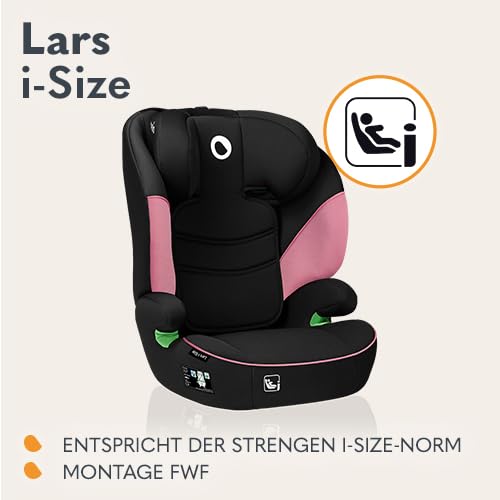 LIONELO LARS i-Size Kinderautositz 100–150 cm, Gruppe 2 3, Seitenschutz 10 Grad, Kopfstützenverstell