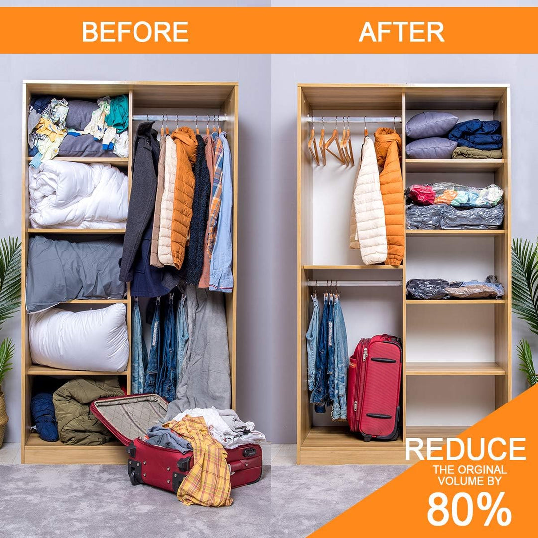 Vakuumbeutel für Kleidung, Bettdecken, Kissen & Matratzen | Platzsparende Aufbewahrungsbeutel, Luftd