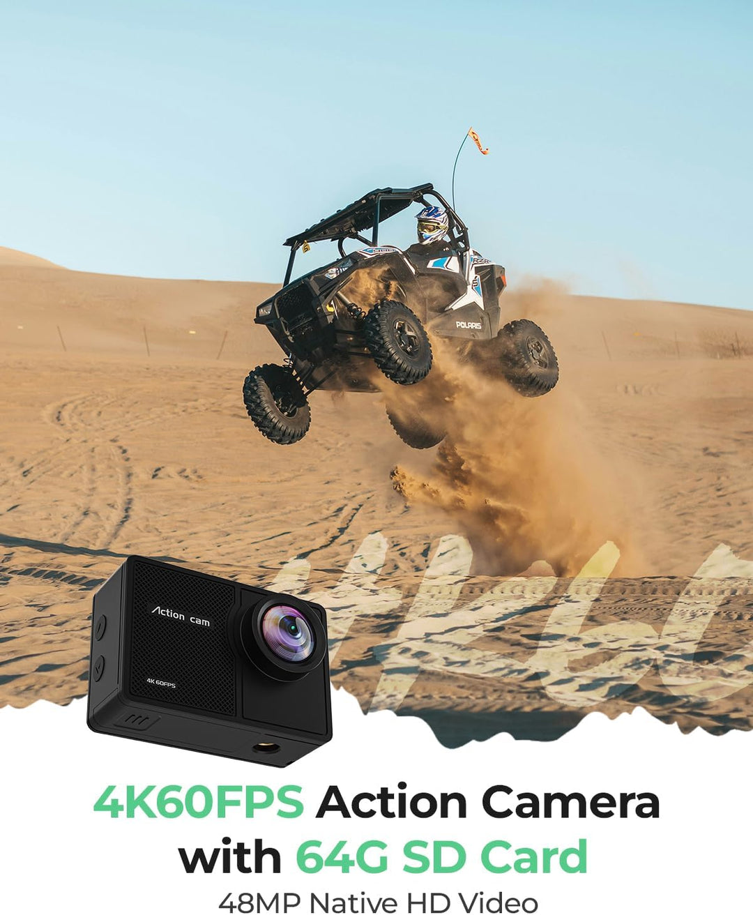 Yolansin 4K60fps Action Cam wasserdichte- 131ft/40m Unterwasserkamera EIS, WiFi Kamera 170°Winkel Sp