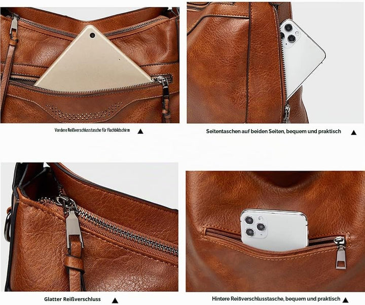 Sacmill Damen Handtasche PU Leder Umhängetasche Shopper Top-Griff Tragetaschen Elegant Schultertasch