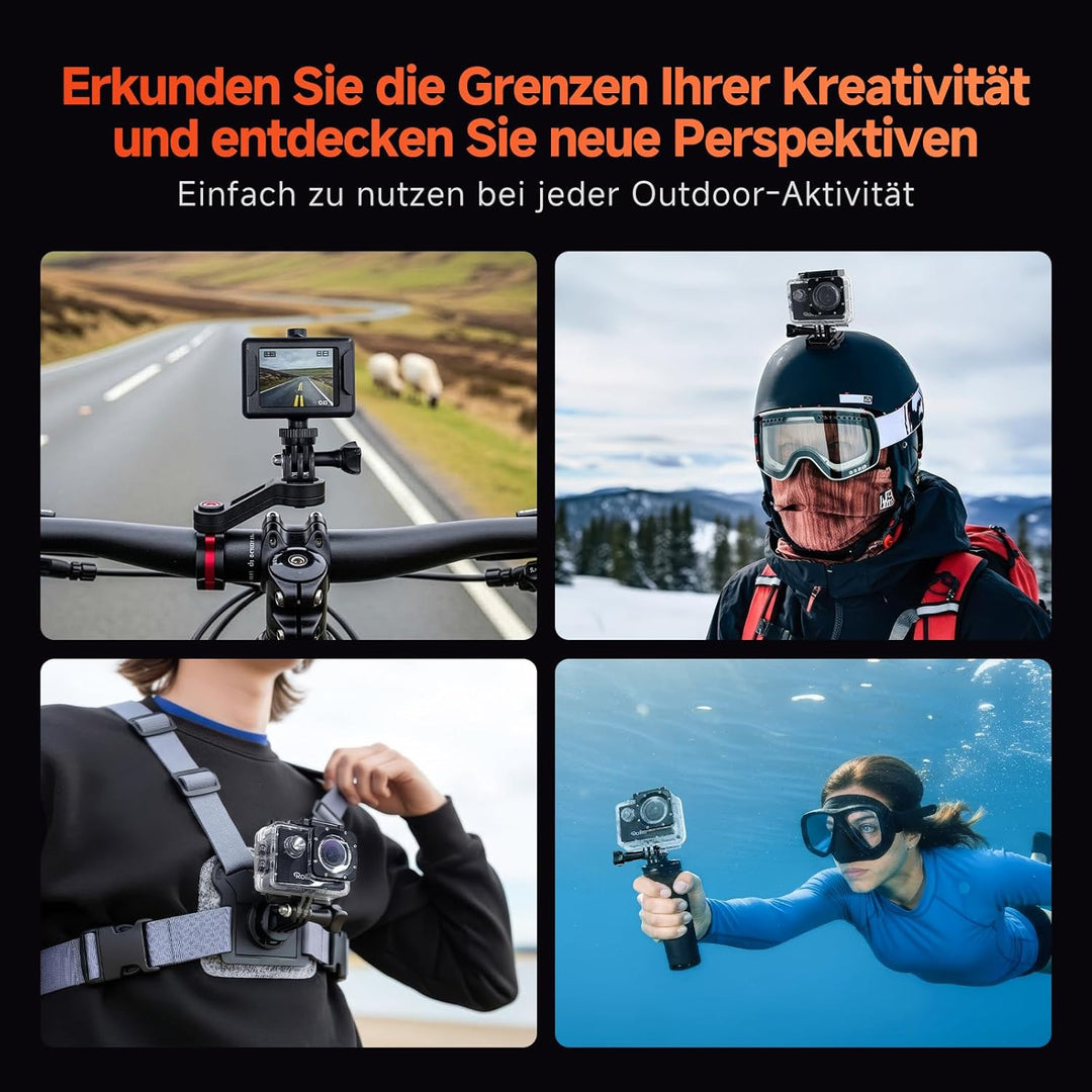 Rollei Actioncam 372 - Action-Camcorder mit Full HD Video Auflösung 1080/30 fps, bis 30 m wasserfest