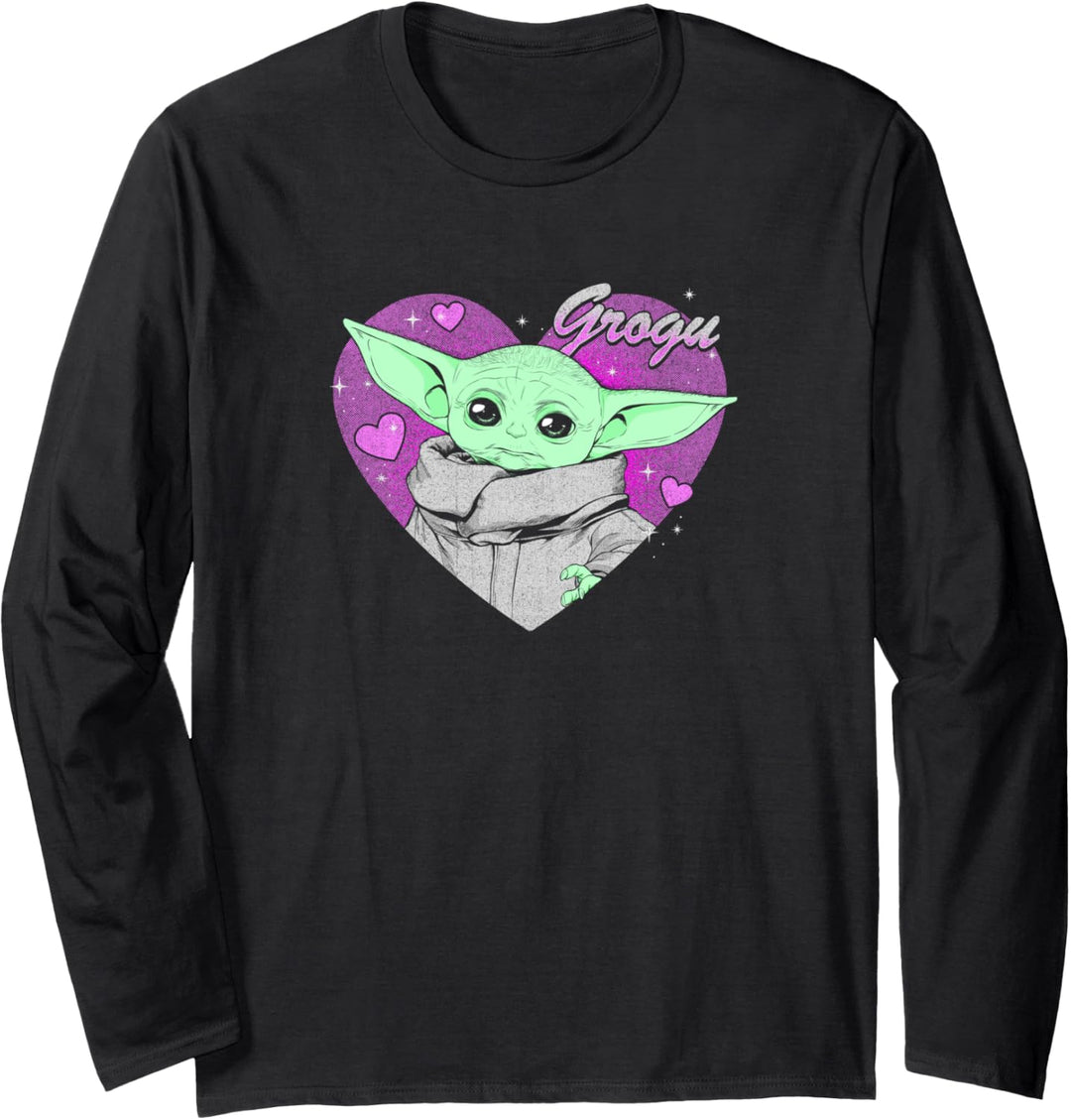 Star Wars: The Mandalorian The Child Pink Heart Valentine Langarmshirt