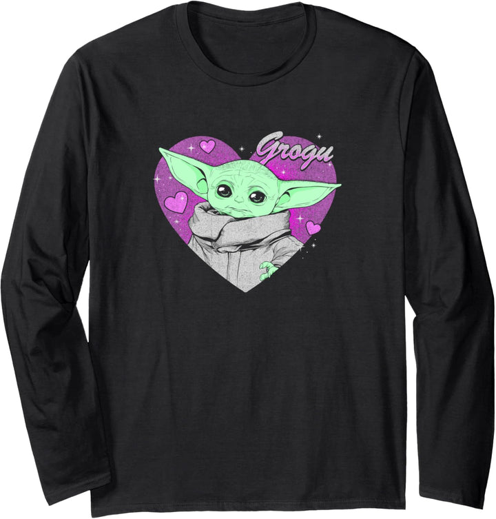 Star Wars: The Mandalorian The Child Pink Heart Valentine Langarmshirt