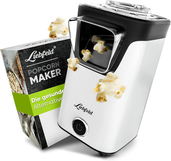 Liebfeld Popcornmaschine - Heissluft Popcorn Maker ohne Fett & Öl - Retro Küchen Gadget für Pop Mais