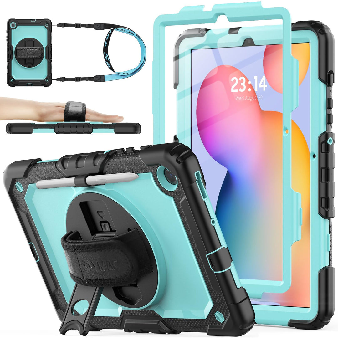 SEYMAC stock Hülle für Samsung Galaxy Tab S6 Lite 10,4 Zoll 2022/2020, Stossfest Schutzhülle mit Bil