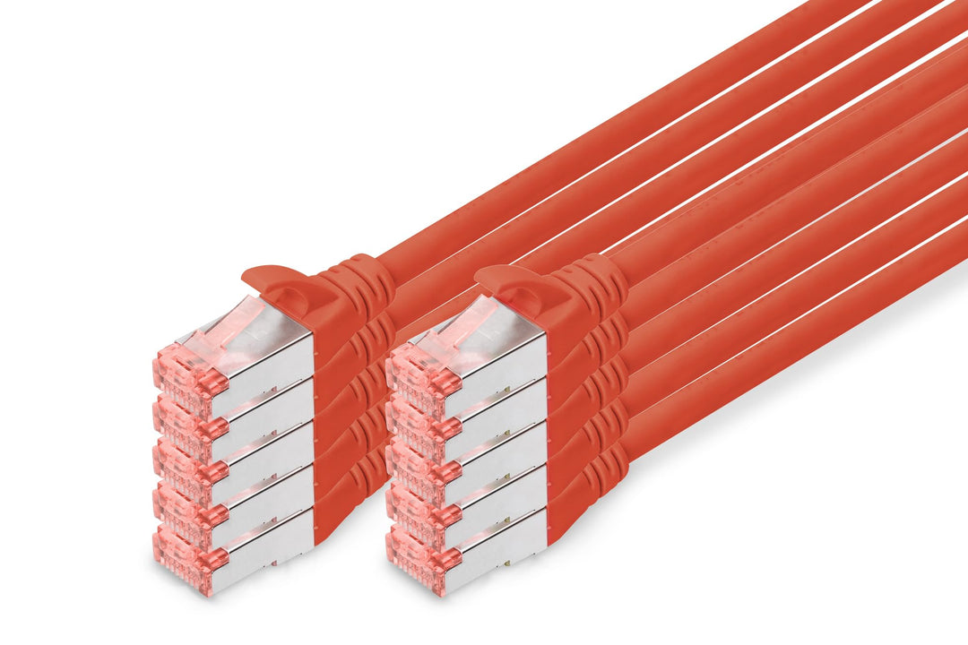 DIGITUS LAN Kabel Cat 6 - 5m - 10 Stück - RJ45 Netzwerkkabel - S/FTP Geschirmt - Kompatibel zu Cat 6