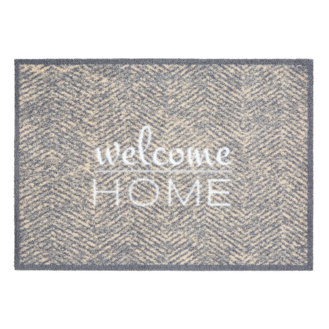 Astra rutschfeste Sauberlaufmatte innen - Fischgrät Welcome Home 50x70 cm - Wohnraum Fussmatte Desig