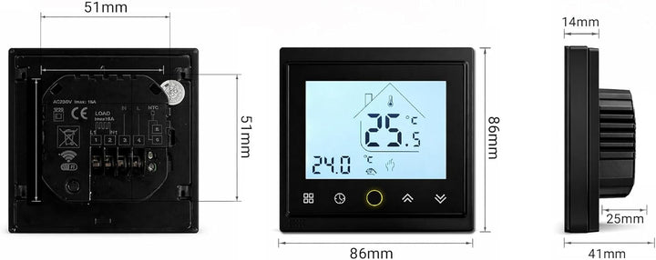 AC603H WLAN Smart Thermostat CALORIQUE - für elektrische Fussbodenheizung, programmierbar, 16A, App-