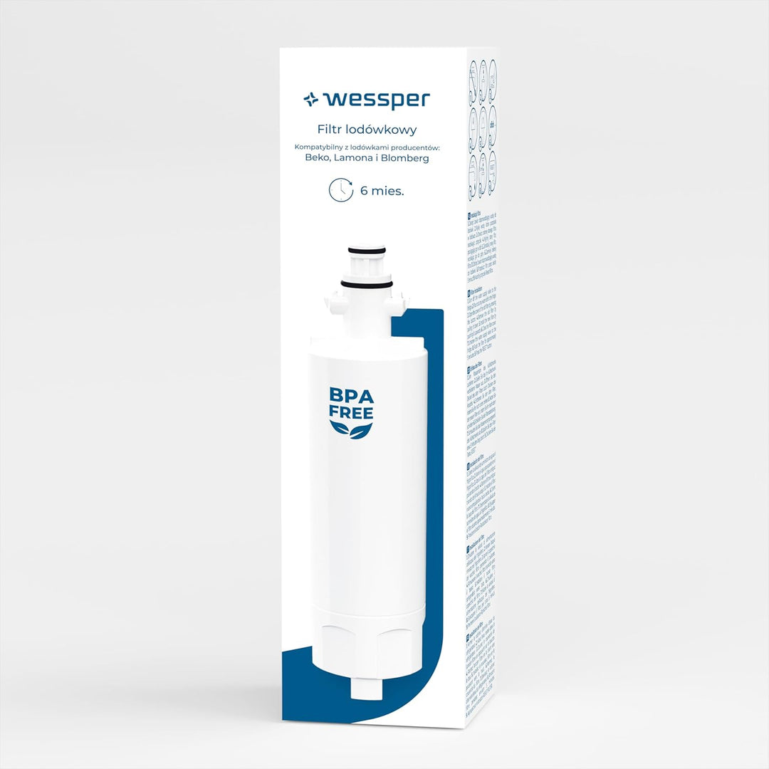 Wessper 1x 4874960100 Gefrier-Kühlschrank Wasserfilter Ersatz kompatibel mit Beko 4874960100 4394650