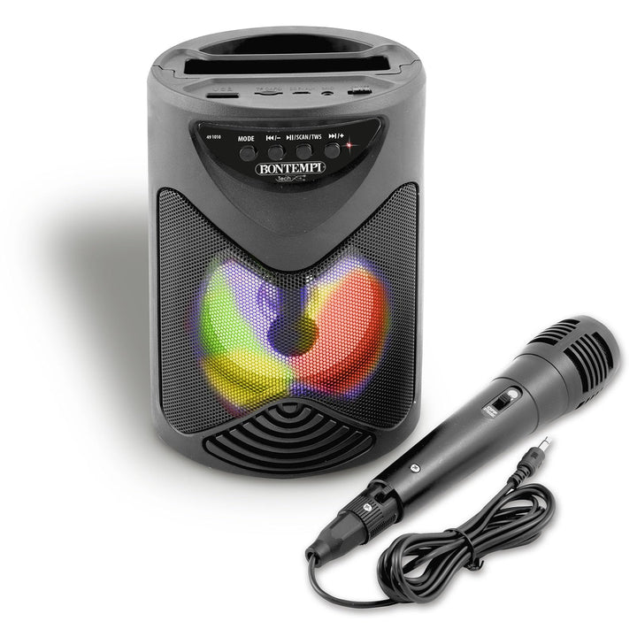 Bontempi | SonicSync - Drahtloser Verstärker Karaoke mit dynamischem Mikrofon, Smartphone-Fach, Lich