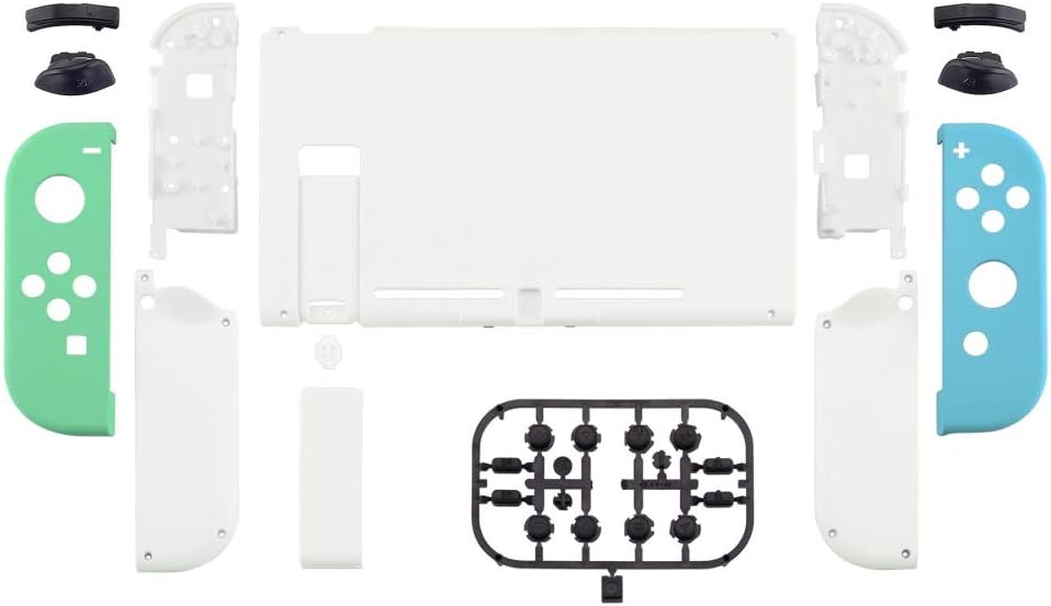 eXtremeRate Hülle Case für Nintendo Switch Joycon/Konsole, Rückgehäuse&Kickstand für Switch Console,