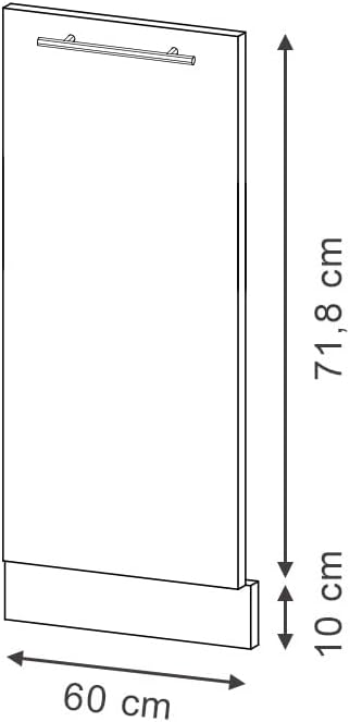 Vicco Geschirrspülblende Fame-Line, Anthrazit Hochglanz, 60 cm ohne Arbeitsplatte, Anthrazit Hochgla