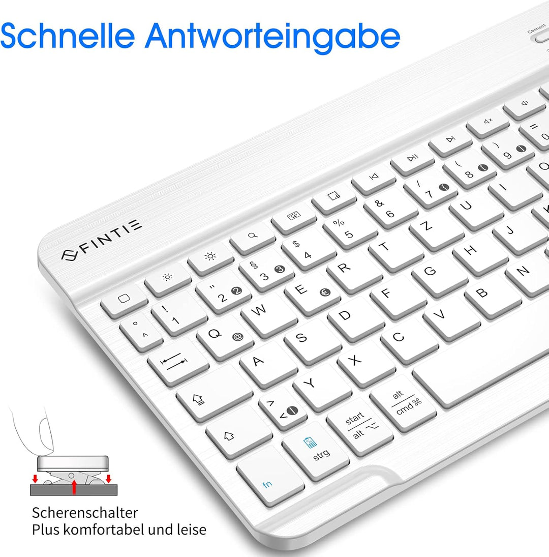 FINTIE Ultradünn Bluetooth Tastatur mit deutschem Layout QWERTZ für iPad Air/Pro/Mini/iPad 10.9/10.2