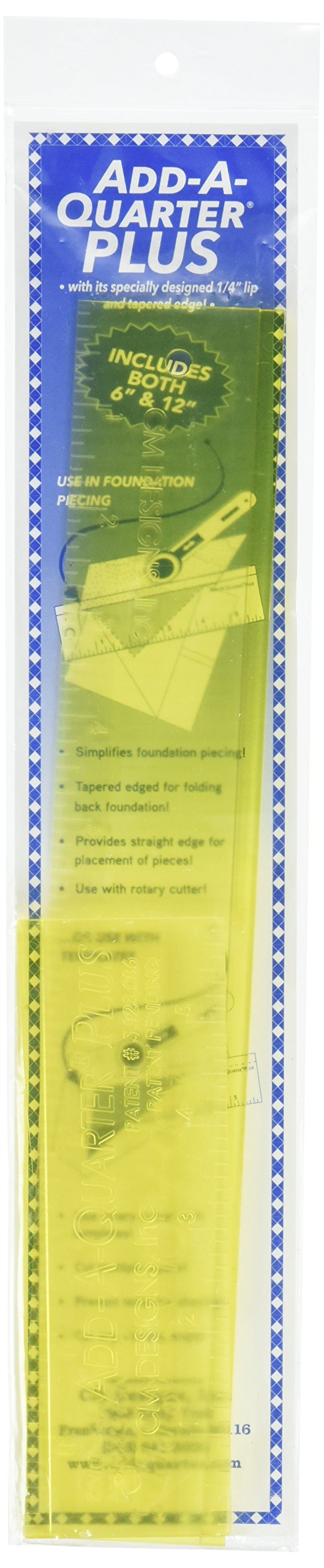 CM Designs CMD40012 Lineal Add-A-Quarter-Plus, 15,2 cm und 30,5 cm Gerader Rand, faltbar, Gerader Ra