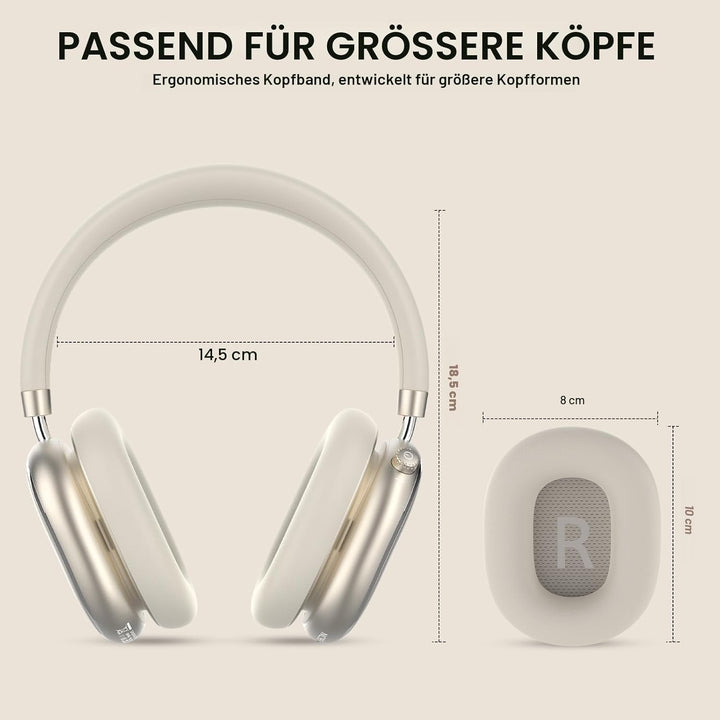 NC95 Hybrid Noise Cancelling Kopfhörer mit Drehknopf,Over-Ear Kopfhörer Kabellos Bluetooth,Transpare