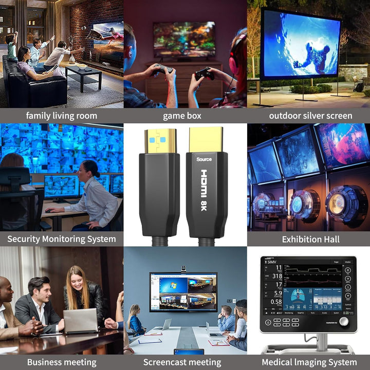 8K25M HDMI Glasfaserkabel 48Gbps Super hohe Geschwindigkeit AOC Lichtleitkabel 2.1 Kabel HDR eARC Do