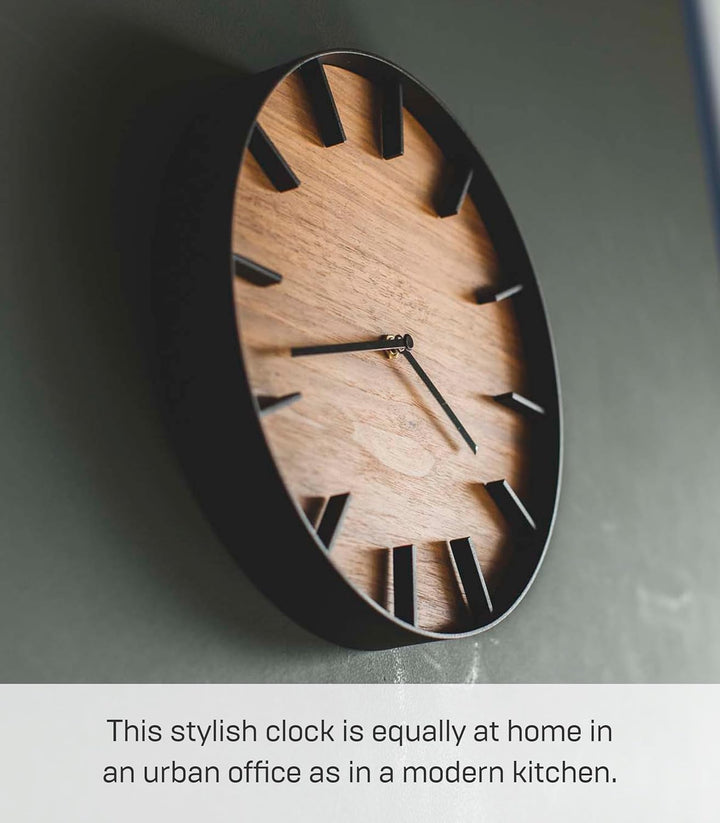 Wall clock - Rin - brown Schwarz Single, Schwarz Single