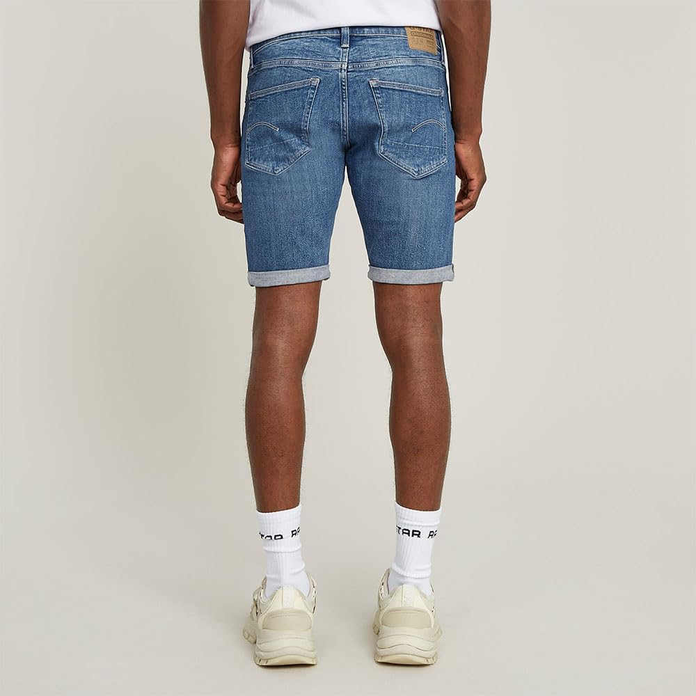 G-STAR Herren 3301 Slim Denim Shorts 28W Blau (Faded Summer Sky D10481-d634-h096), 28W Blau (Faded S
